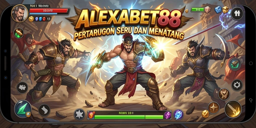 Screenshot gameplay ALEXABET88 yang menunjukkan aksi pertarungan yang mendebarkan.