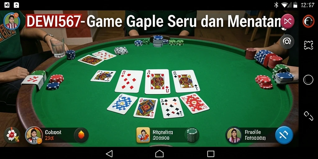 Tampilan gameplay Gaple yang menegangkan dan seru di DEWI567.