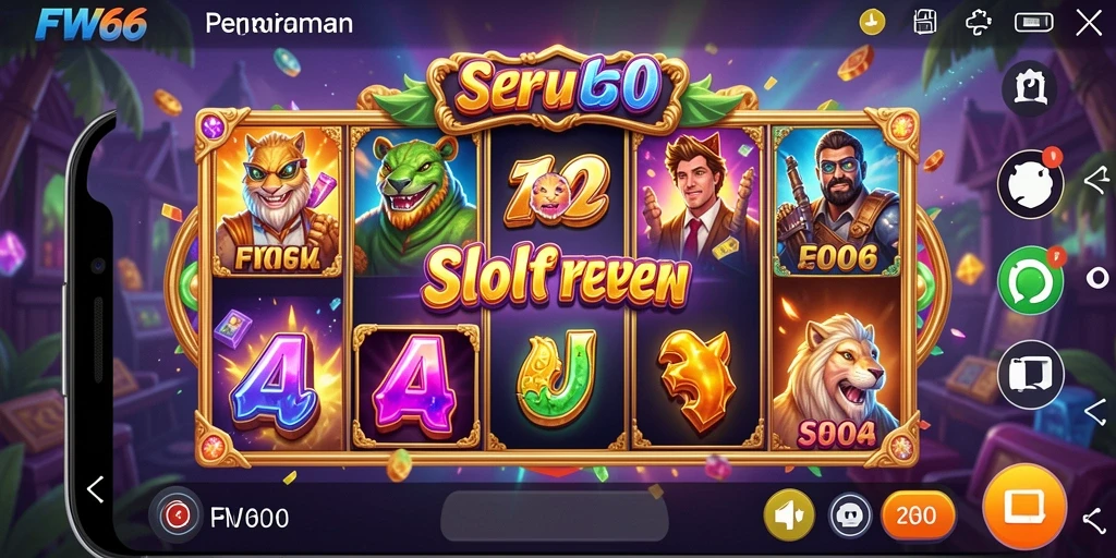 Screenshot gameplay FW66 menampilkan slot yang mengasyikkan dan berwarna-warni.
