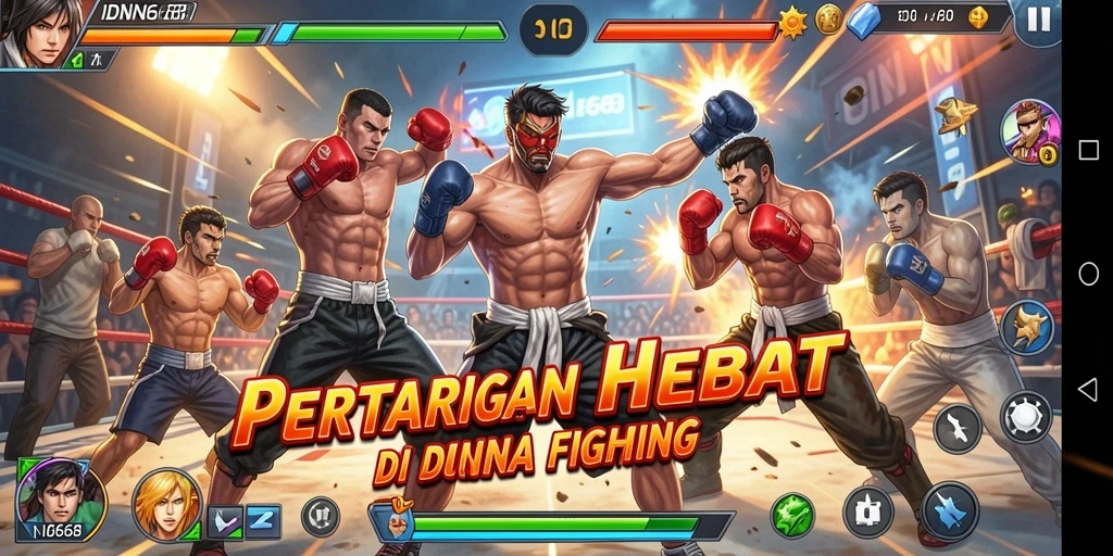 Gameplay seru dengan pertarungan karakter yang menegangkan.