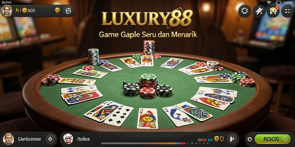 Tampilan gameplay Gaple yang seru dan interaktif di LUXURY88.