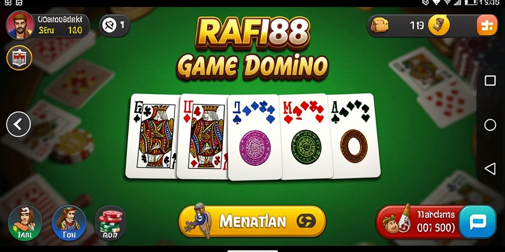 Tampilan utama gameplay RAFI88 yang penuh strategi domino.
