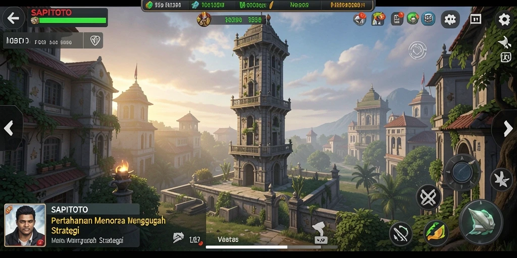 Gameplay menegangkan dari SAPITOTO dalam pertahanan menara.