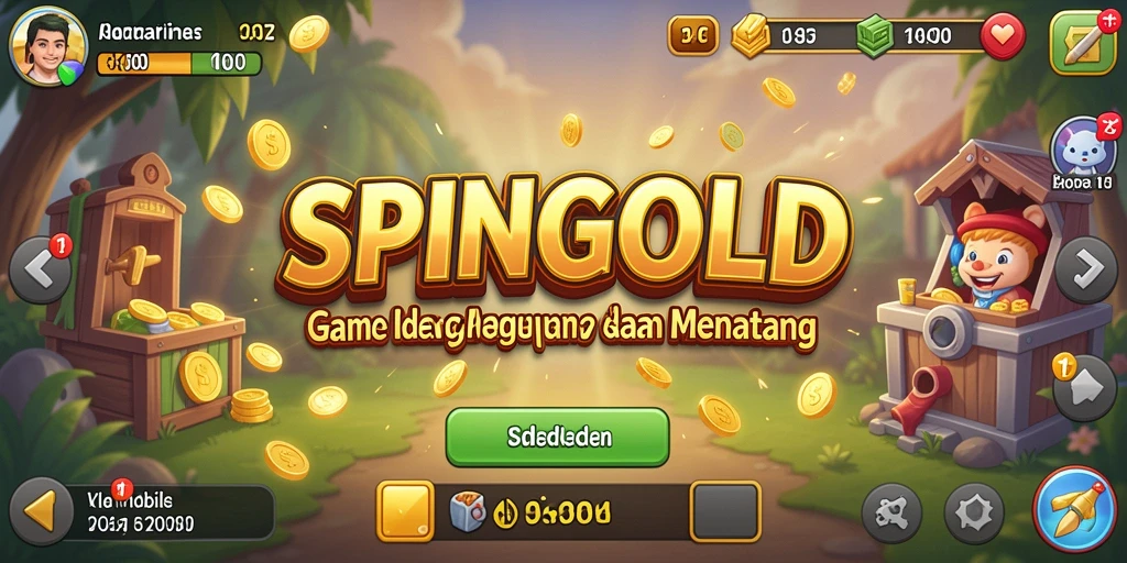Screenshot SPINGOLD menampilkan gameplay Idle yang menarik dan menyenangkan.
