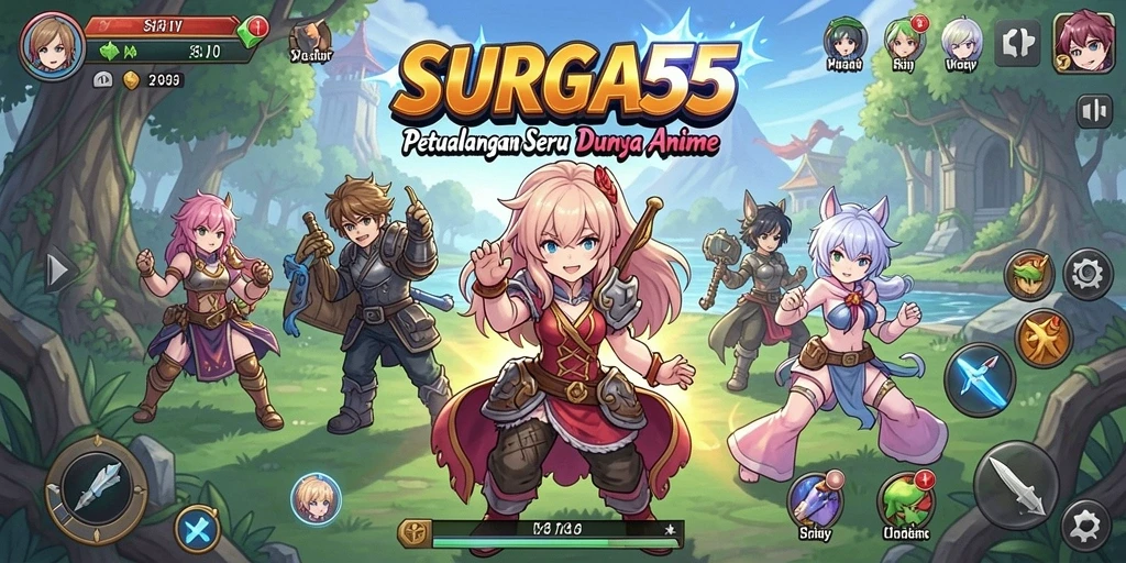 Screenshot utama dari gameplay seru SURGA55 yang penuh aksi.