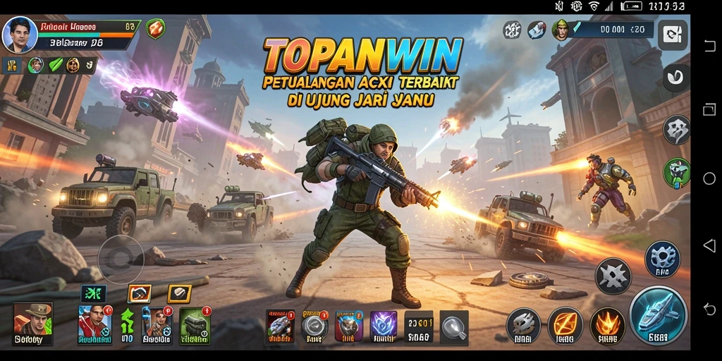 Tangkapan layar permainan TOPANWIN menampilkan aksi menegangkan.