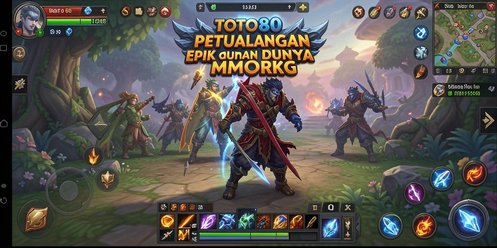 Screenshot gameplay TOTO80 menunjukkan aksi seru dalam pertempuran MMORPG.