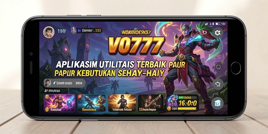 Screenshot VO777 menunjukkan antarmuka aplikasi utility yang praktis dan efisien.