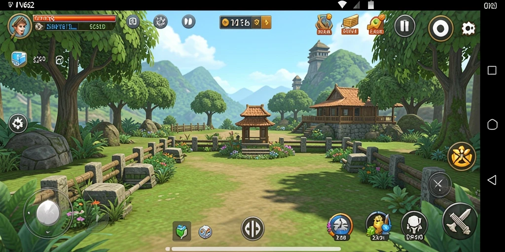 Tampilan gameplay VV62 yang cerah dan menghibur.