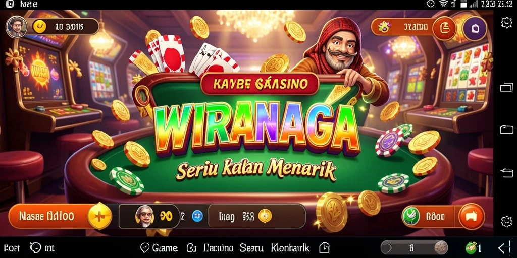 Tampilan gameplay WIRANAGA yang mendebarkan dengan suasana kasino.
